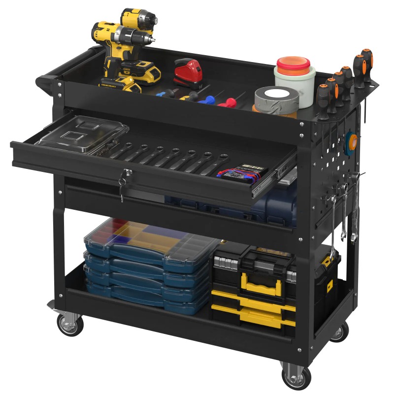 Workshop Garage Tools Manufacturer - Carrello Portautensili a 3 Ripiani con